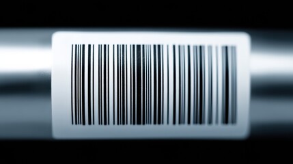 Aufkleber - Minimalist Tech Barcode Visualization Sleek Industrial Design Meets Global Commerce Tracking in High-Resolution Macro Precision