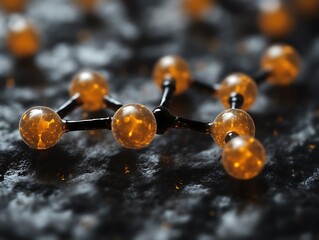 Wall Mural - An abstract microscopic representation of a molecular chemical structure