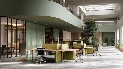Aufkleber - Co, working space office and sharing desk in corporate workspace