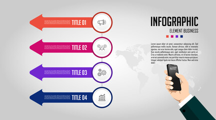 Wall Mural - modern web design template with vector infographics options banner for business login form