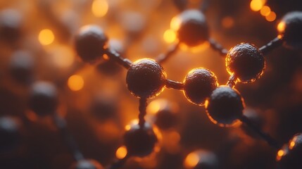 Wall Mural - An artistic depiction of a molecular structure with lighting effects