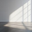 © Adikx - Sunlit empty room with white walls and grey floor.  Sunlight streams through a window, casting shadows