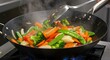 © SRRiadi - Vegetable Stir Fry with Broccoli Carrot and Pea