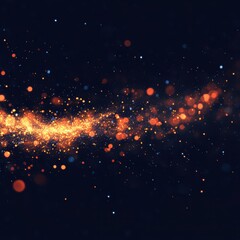 Wall Mural - abstract glowing particles in dark space creating a magical effect with bokeh lights and blurred mot