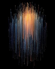 Canvas Print - abstract light streaks rising on black background digital art style for technology and science conce