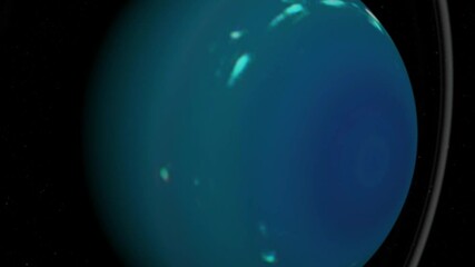 Wall Mural - Animation depicting Uranus in deep space.