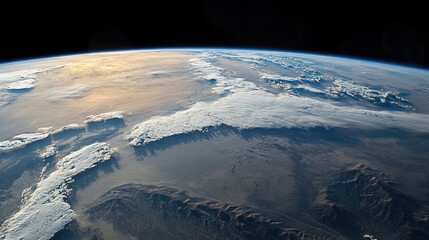Wall Mural - High-altitude view of Earth's atmospheric phenomena.