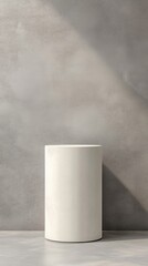 Canvas Print - minimalist product display stand in studio setting with concrete wall and floor in neutral tones sho