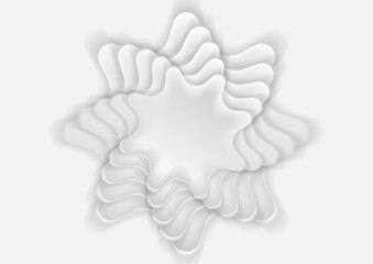 Poster - White smooth 3d layered paper star. Twisted stars shape abstract vector design