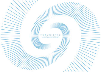 Poster - Blue dynamic swirling lines abstract futuristic tech background. Vector minimal design