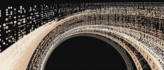 abstract technological curves with binary code and data patterns, creating a modern digital backdrop