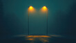 © Crocodilchik - minimalist night scene with modern street lamps