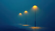 © Crocodilchik - stylish urban street lights glowing at night, minimal design with clean lines