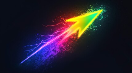 Poster - A vibrant, multicolored arrow with lightning trails, symbolizing growth and progress.