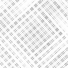 Aufkleber - Grunge halftone gradient background. Faded grit noise texture. White and black sand wallpaper. Retro pixelated backdrop. Anime or manga style comic overlay. Vector graphic design textured template