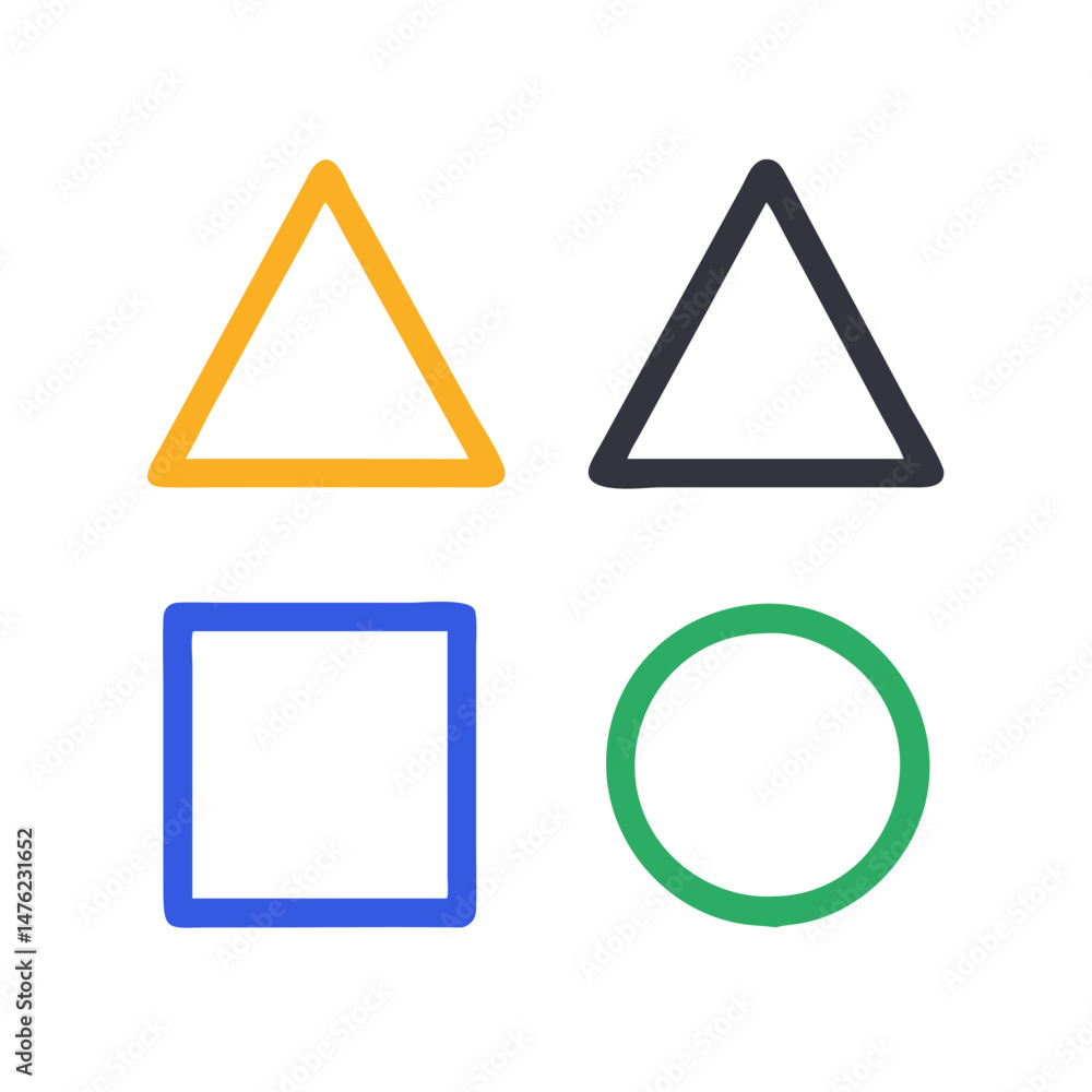 Gaming console symbols in a simple colorful arrangement on black Stock ...