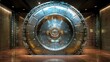 © ShakkBbo9495 - Massive, metallic vault door, imposing in a modern interior.