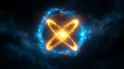 Wall Mural - A vivid and energetic cosmic entity radiating energy across space