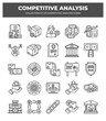 © Icon - Competitive Analysis Icons: Collection of 25 Business Strategy Line Icons for Market Research