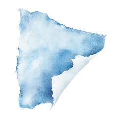 Poster - Watercolor Abstract Shape on Isolated Transparent Background with Curled Edge