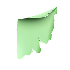 Poster - Abstract verdant paper fragment with torn edges floating against a stark void