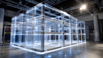 Poster - A large, clear structure with a lot of glass and metal