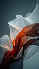Canvas Print - abstract fluid art background, dynamic flowing shapes in gradient copper tones and soft waves
