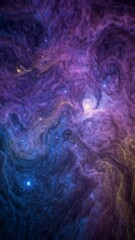 Wall Mural - cosmic nebula color transition and star formation in deep space