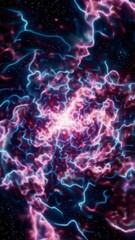 Wall Mural - cosmic energy swirl: vibrant nebula explodes with electrifying motion in outer space