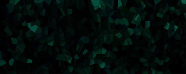 Wall Mural - dark jade stone pixelated dark green broken glass pattern low poly quirts background. abstract dark 