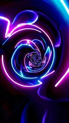 Wall Mural - dynamic neon spiral motion with vibrant colors and abstract twirl