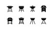 © Realm - Minimalist Grill BBQ Icon Simple Barbecue Theme Graphic Black Vector Illustration Cooking Outdoors Symbol Summer Picnic Design Food Celebration Element