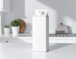 © Simon - Minimalist white milk carton in bright modern kitchen setting