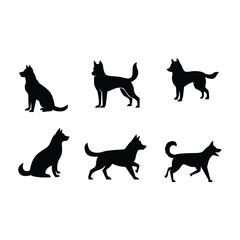 Naklejka na meble dog silhouette icon set collection vector design template