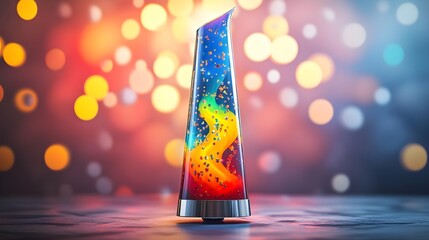 Wall Mural - Abstract Lava Lamp with Colorful Particles and Soft Background Lights