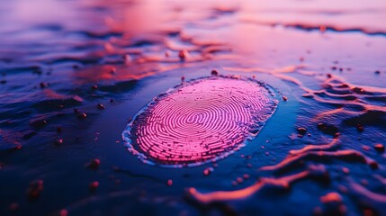 Wall Mural - Striking Modern Futuristic Fingerprint Design with Vibrant Colors