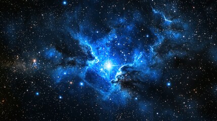 Wall Mural - a bright blue supergiant star in deep space