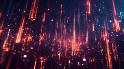 Wall Mural - Vibrant Abstract Background with Vertical Stream of Light Effects
