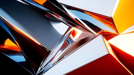 Wall Mural - Vibrant Abstract Pattern of Layered Red and Blue Geometric Shapes
