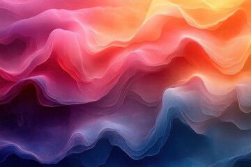 Wall Mural - colorful abstract waves create a vibrant visual experience with fluid shapes and blended hues