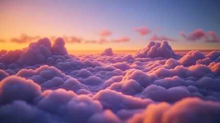 Wall Mural - Whimsical Colorful Clouds in a Dreamy Sky at Sunset