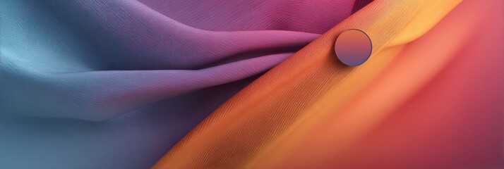Aufkleber - Gradient Banner Featuring a Folded Fabric Texture With a Sleek Badge Enhancing Visual Appeal and Elegance in Design