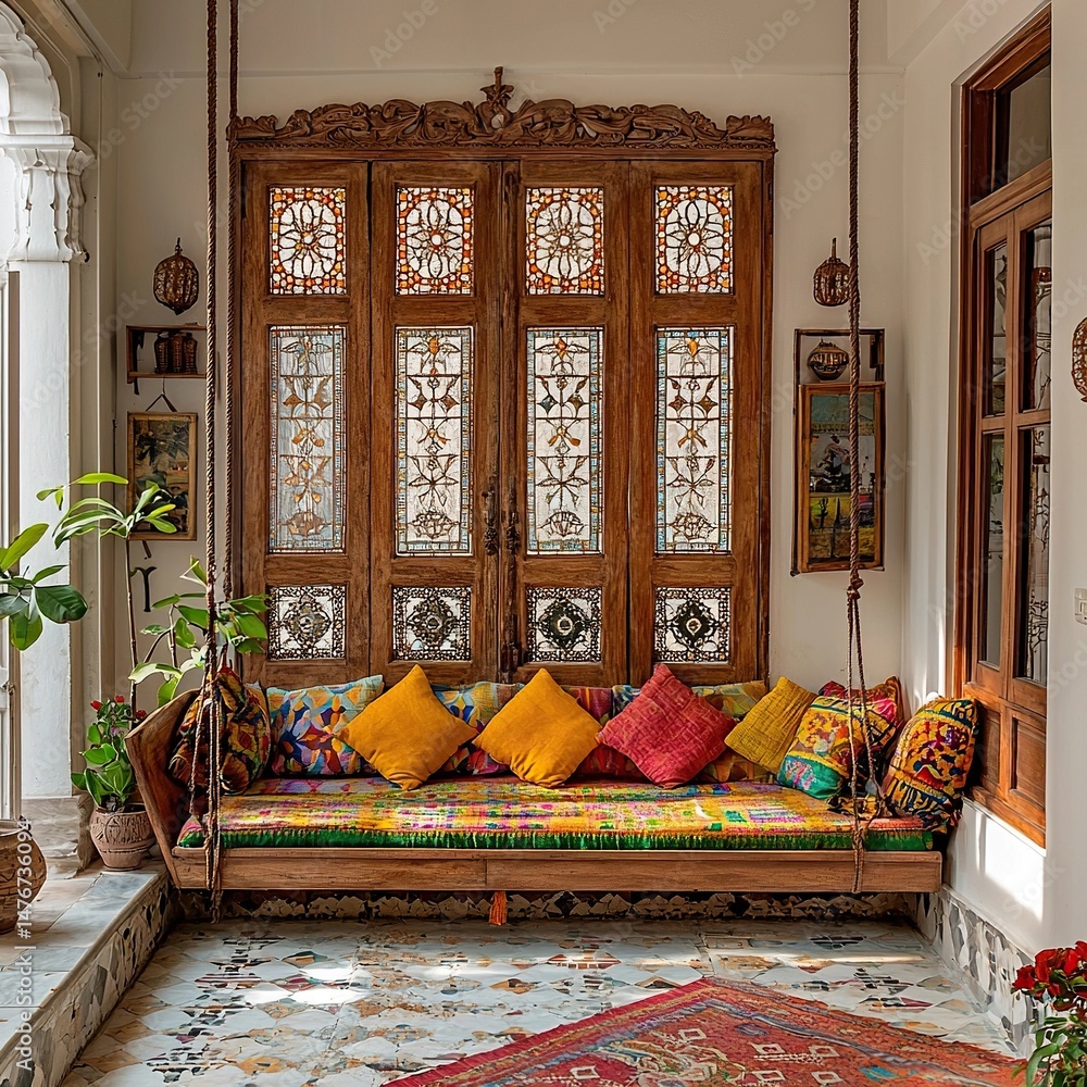 This Neo-Traditional Bengaluru Apartment Champions Indian Craftsmanship -  Design Pataki, image size:1000x1000