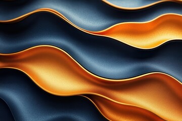 Wall Mural - waves of gold and navy create a dynamic texture in fabric design