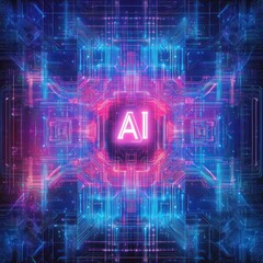 futuristic digital network with ai visualization.