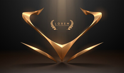 Wall Mural - elegant golden design element with light effect