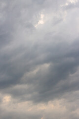 Wall Mural - dark storm clouds on the sky. threatening atmosphere above horizon. scenic environment of disaster c