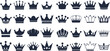 © OasisVector Studio - Crown icon set. Royal Crown Icon Set. Flat vector style crown icon design