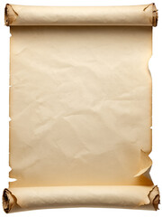 vintage treasure map parchment isolated on white background, no depth of field, sharp.