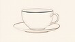 © deni - Minimalist outline of coffee cup designed for customization and simple branding use